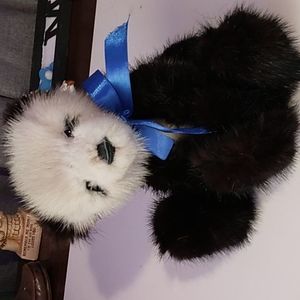 Real Mink Fur Panda Bear